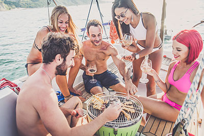 Party raft in Hamburg